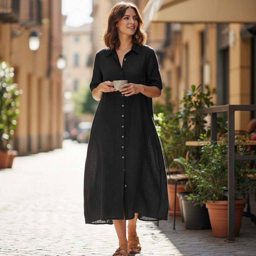 Kiko dress Women's Black size M Brand New collard #362